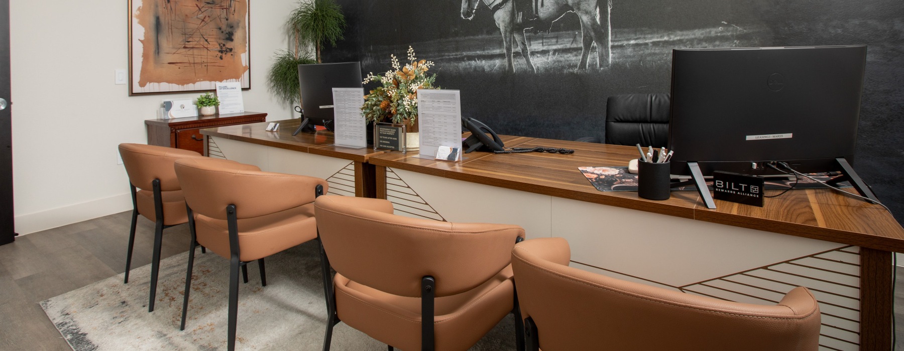 Leasing office and desks
